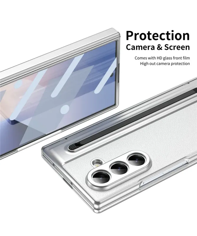 Coque Samsung Galaxy Z Fold 7 Cuir Effet Mat avec Stylus | SONYA