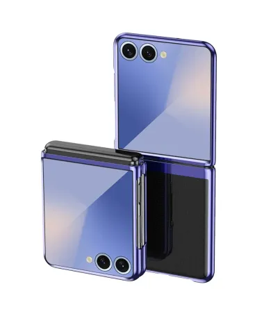 Coque Samsung Galaxy Z Flip 7 Transparente Rigide | Finition Métallisée Violet - photo 12