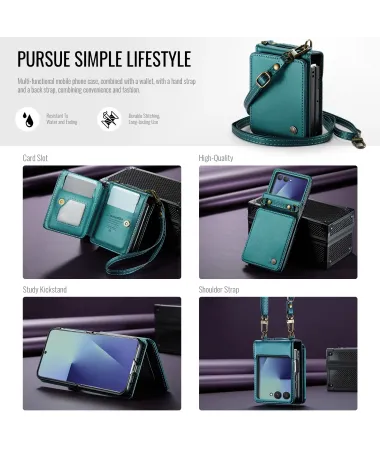 Housse Samsung Galaxy Z Flip 7 Effet Cuir | C22 Vert - photo 22