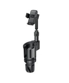 Support Voiture 2-en-1 Porte-Gobelet avec Fixation Téléphone Ajustable