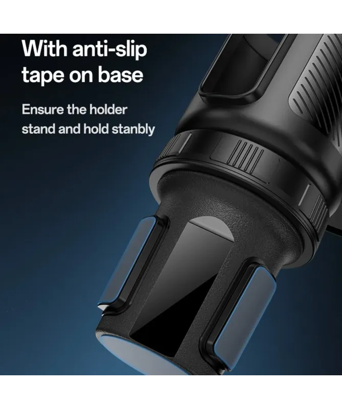 Support Voiture 2-en-1 Porte-Gobelet avec Fixation Téléphone Ajustable