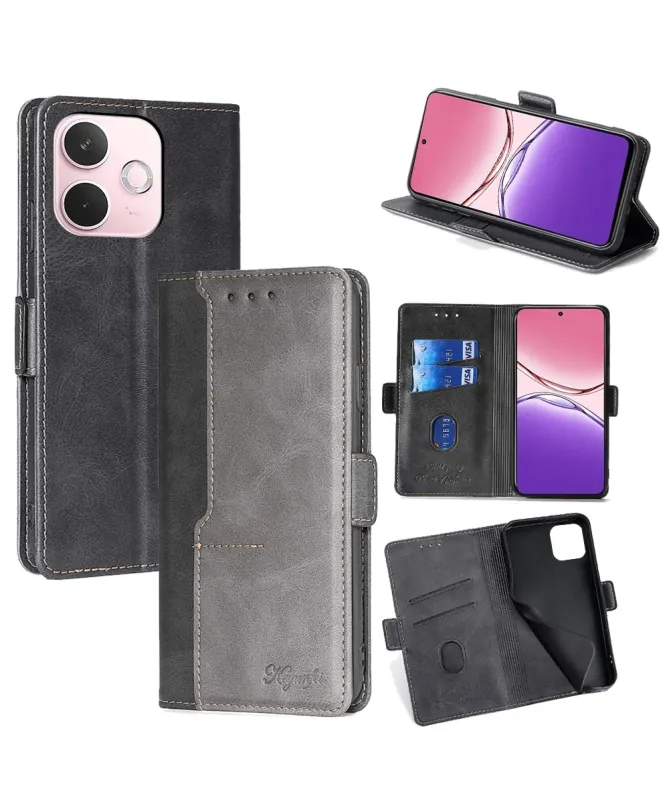 Housse Oppo A5 Pro 5G / 4G Keyunfei simili cuir bicolore