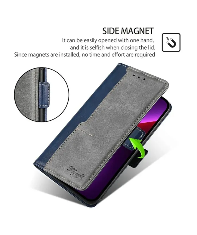 Housse Oppo A5 Pro 5G / 4G Keyunfei simili cuir bicolore