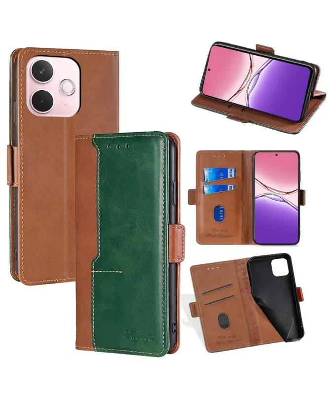 Housse Oppo A5 Pro 5G / 4G Keyunfei simili cuir bicolore