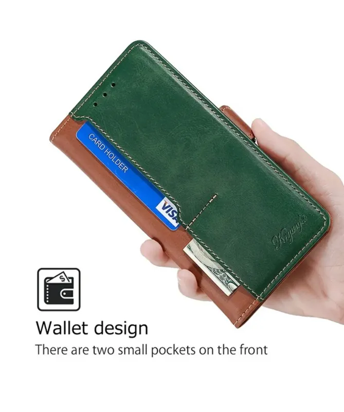 Housse Oppo A5 Pro 5G / 4G Keyunfei simili cuir bicolore