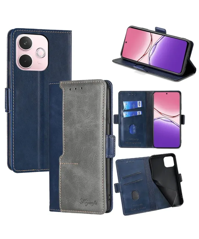 Housse Oppo A5 Pro 5G / 4G Keyunfei simili cuir bicolore