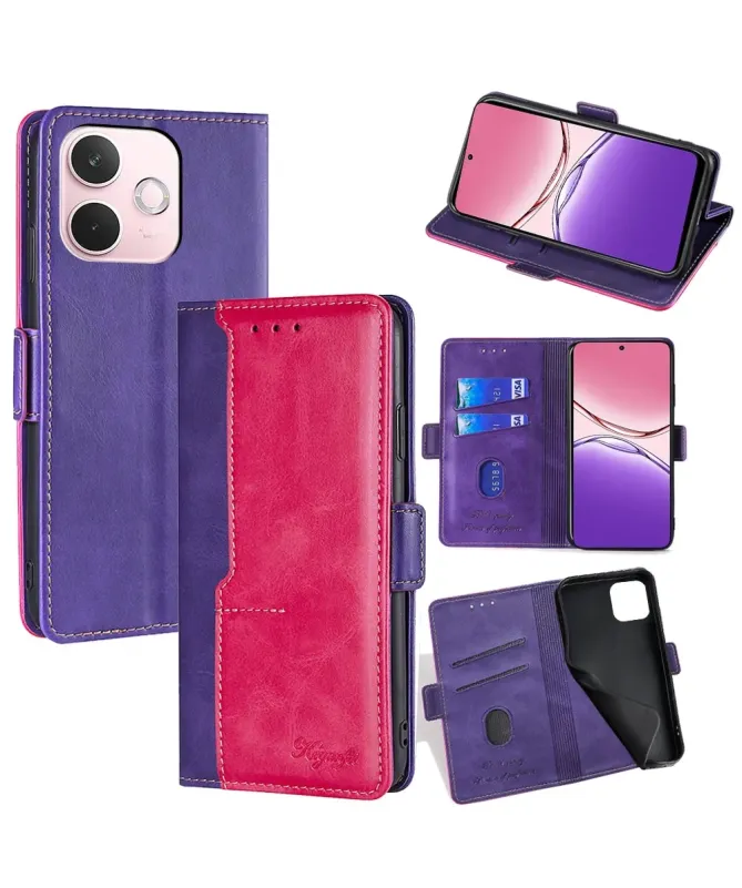 Housse Oppo A5 Pro 5G / 4G Keyunfei simili cuir bicolore