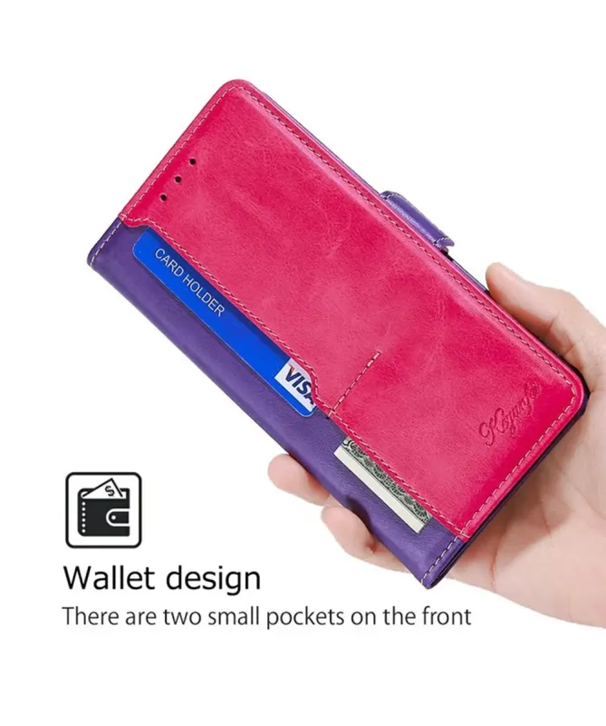 Housse Oppo A5 Pro 5G / 4G Keyunfei simili cuir bicolore