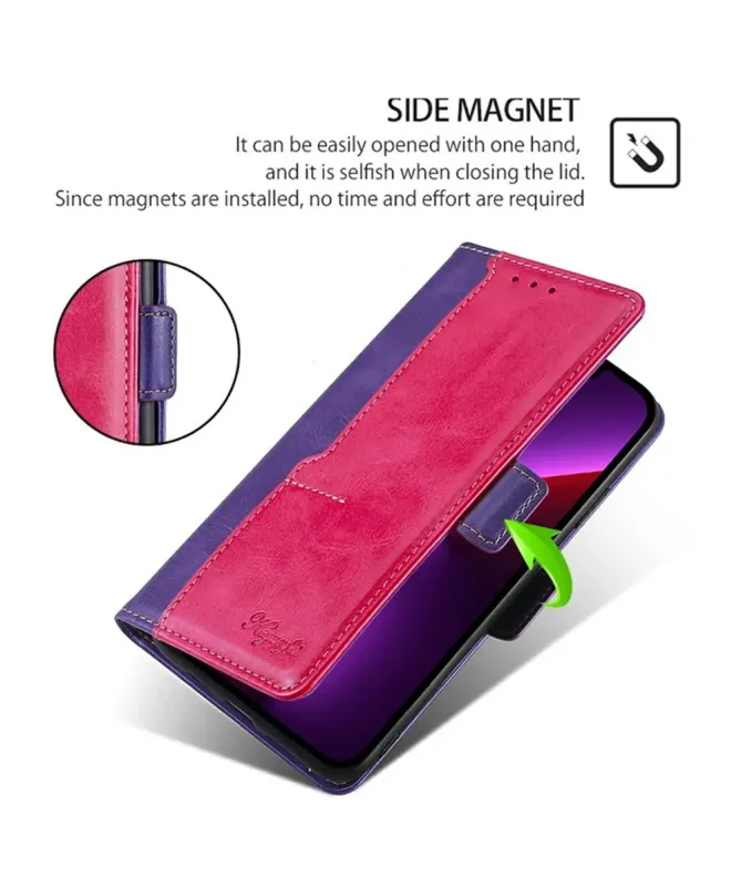 Housse Oppo A5 Pro 5G / 4G Keyunfei simili cuir bicolore