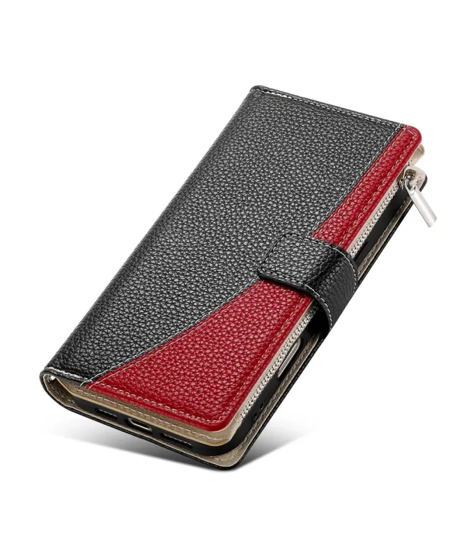 Housse Oppo A5 Pro 5G / 4G Zippé Bicolore avec Bandoulière | ELYNA