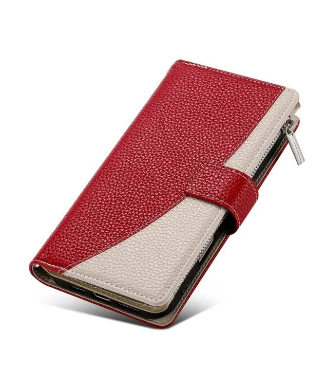 Housse Oppo A5 Pro 5G / 4G Zippé Bicolore avec Bandoulière | ELYNA