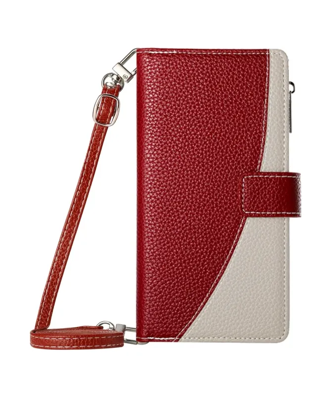 Housse Oppo A5 Pro 5G / 4G Zippé Bicolore avec Bandoulière | ELYNA