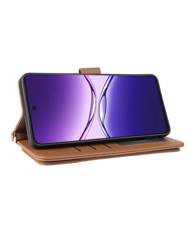 Housse Oppo A5 Pro 5G / 4G Bandoulière Matelassée Portefeuille Intégré