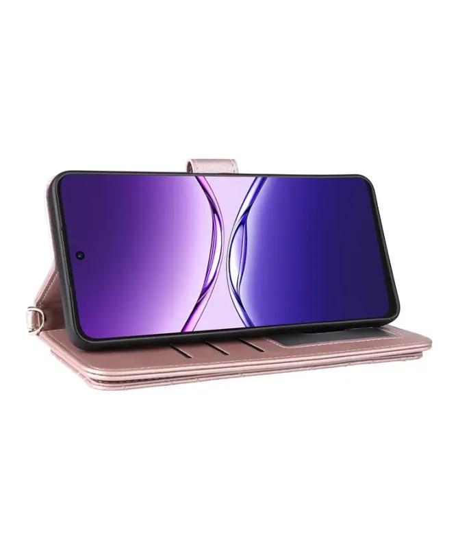 Housse Oppo A5 Pro 5G / 4G Bandoulière Matelassée Portefeuille Intégré