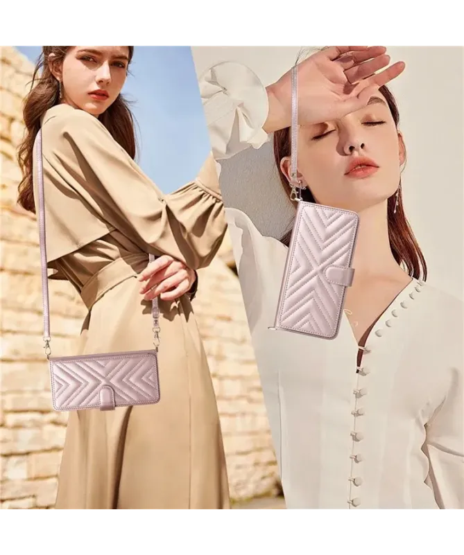 Housse Oppo A5 Pro 5G / 4G Bandoulière Matelassée Portefeuille Intégré