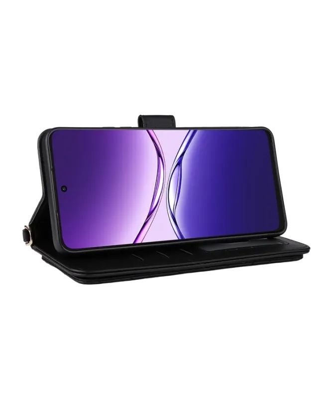 Housse Oppo A5 Pro 5G / 4G Bandoulière Matelassée Portefeuille Intégré