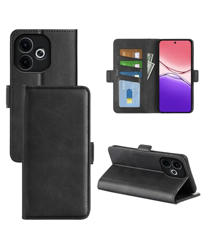 Étui Oppo A5 Pro 5G / 4G portefeuille revêtement simili cuir mat