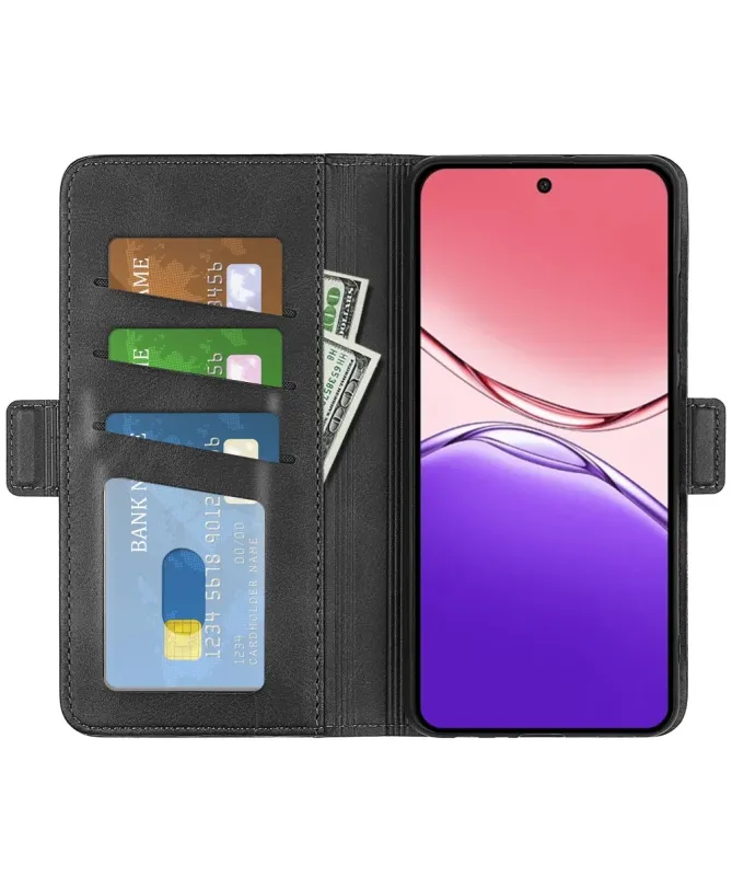 Étui Oppo A5 Pro 5G / 4G portefeuille revêtement simili cuir mat