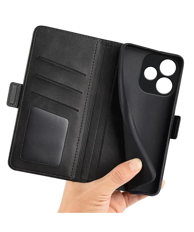 Étui Oppo A5 Pro 5G / 4G portefeuille revêtement simili cuir mat