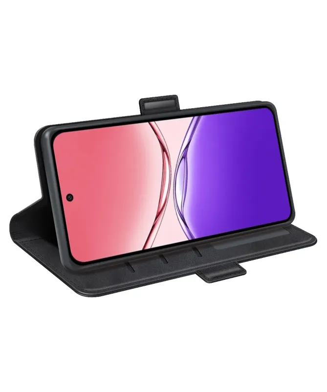 Étui Oppo A5 Pro 5G / 4G portefeuille revêtement simili cuir mat