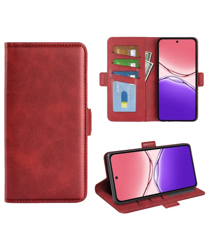 Étui Oppo A5 Pro 5G / 4G portefeuille revêtement simili cuir mat