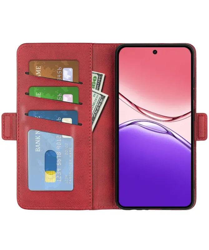 Étui Oppo A5 Pro 5G / 4G portefeuille revêtement simili cuir mat