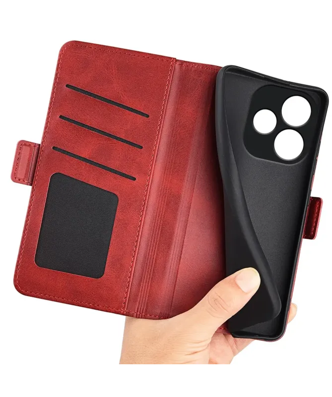 Étui Oppo A5 Pro 5G / 4G portefeuille revêtement simili cuir mat