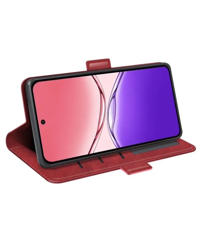 Étui Oppo A5 Pro 5G / 4G portefeuille revêtement simili cuir mat