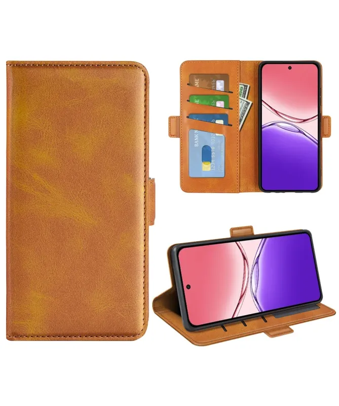 Étui Oppo A5 Pro 5G / 4G portefeuille revêtement simili cuir mat