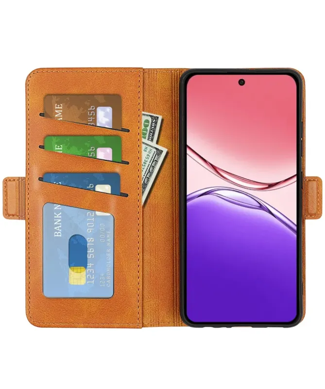 Étui Oppo A5 Pro 5G / 4G portefeuille revêtement simili cuir mat