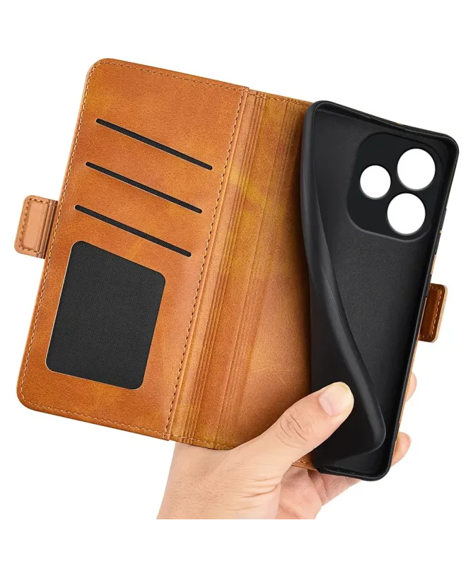 Étui Oppo A5 Pro 5G / 4G portefeuille revêtement simili cuir mat