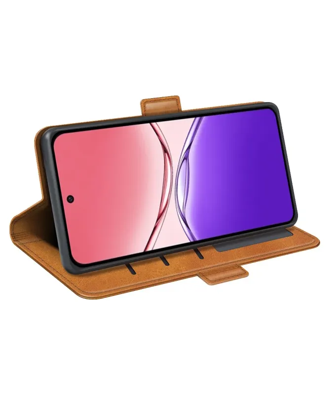 Étui Oppo A5 Pro 5G / 4G portefeuille revêtement simili cuir mat