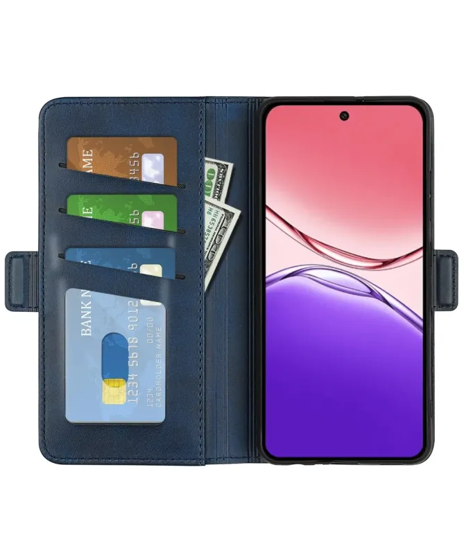 Étui Oppo A5 Pro 5G / 4G portefeuille revêtement simili cuir mat