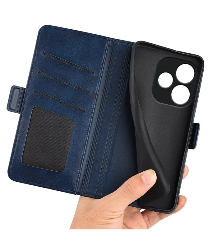 Étui Oppo A5 Pro 5G / 4G portefeuille revêtement simili cuir mat