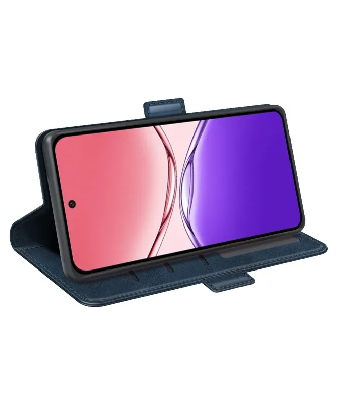 Étui Oppo A5 Pro 5G / 4G portefeuille revêtement simili cuir mat