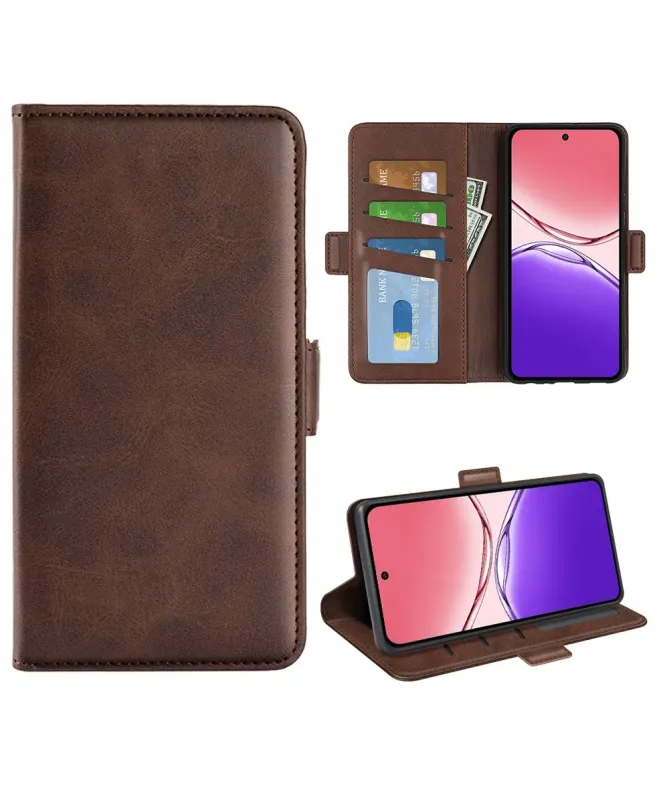 Étui Oppo A5 Pro 5G / 4G portefeuille revêtement simili cuir mat