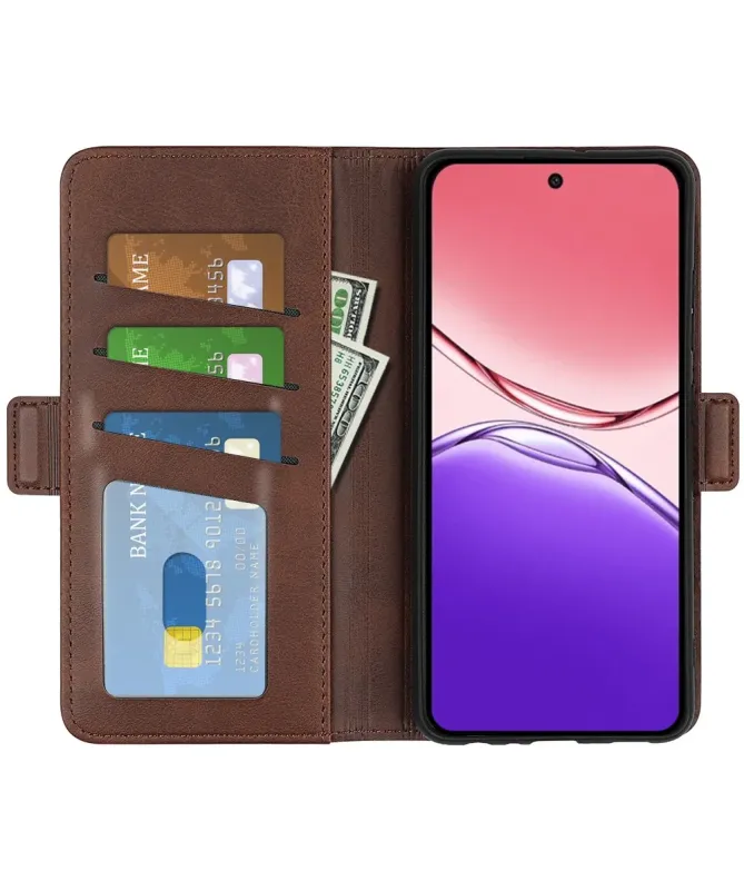 Étui Oppo A5 Pro 5G / 4G portefeuille revêtement simili cuir mat