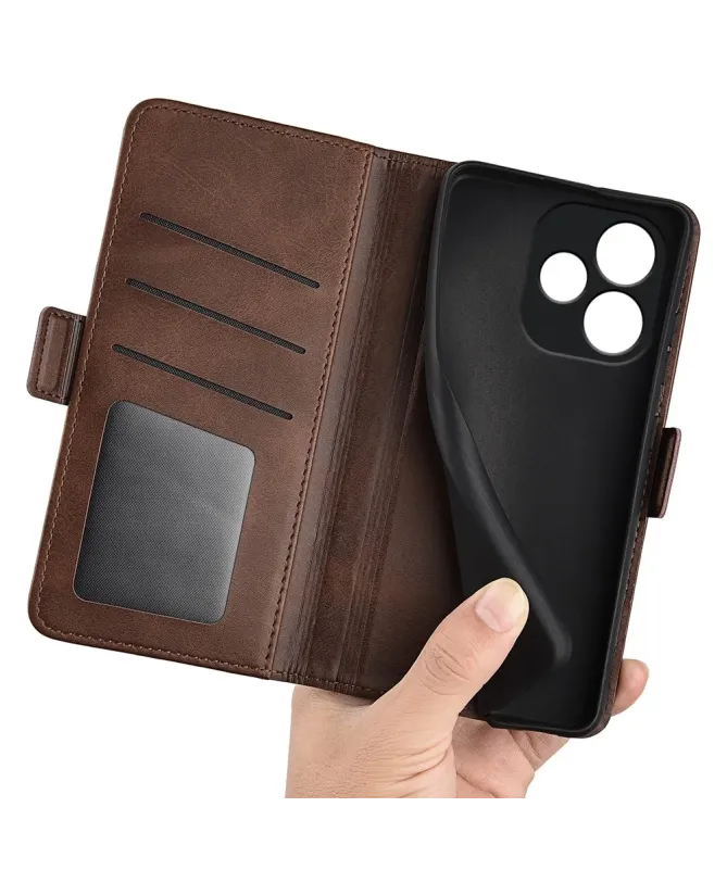 Étui Oppo A5 Pro 5G / 4G portefeuille revêtement simili cuir mat