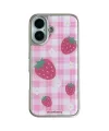 Coque iPhone 16 Rigide Motif Fraise Époxy Brillante | SWEETBERRY