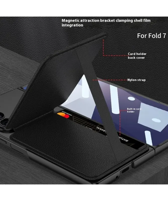 Coque Samsung Galaxy Z Fold 7 Magnétique avec Porte-Carte Détachable |