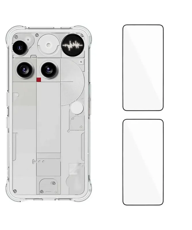 Pack Nothing Phone (3) | Coque Coins Renforcés Transparente avec 2 Ver