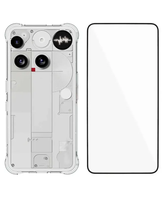 Pack Nothing Phone (3) | Coque Coins Renforcés Transparente avec Verre