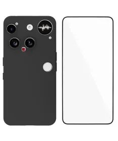 Coque Noire Mat Nothing Phone (3) avec Verre Trempé