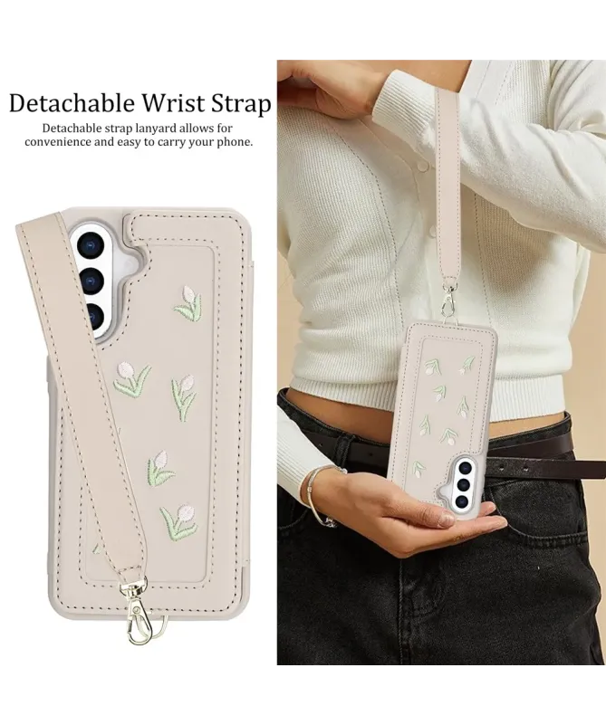 Coque Samsung Galaxy S25 Plus / S24 Plus Tulipes avec Lanière | VELYA