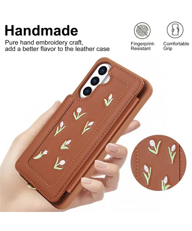 Coque Samsung Galaxy S25 Plus / S24 Plus Tulipes avec Lanière | VELYA