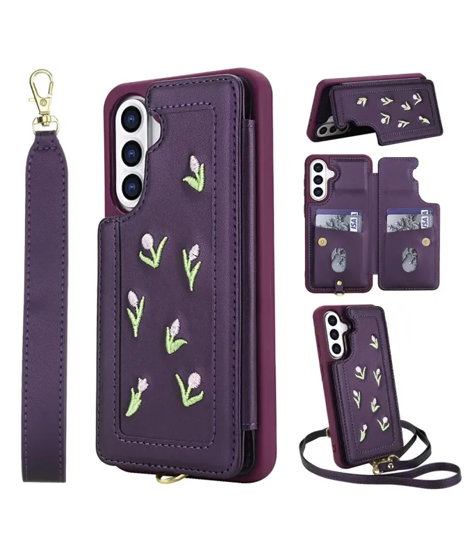 Coque Samsung Galaxy S25 Plus / S24 Plus Tulipes avec Lanière | VELYA