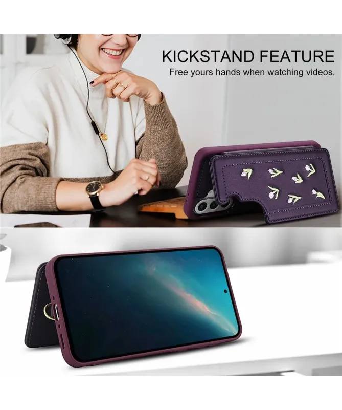 Coque Samsung Galaxy S25 Plus / S24 Plus Tulipes avec Lanière | VELYA