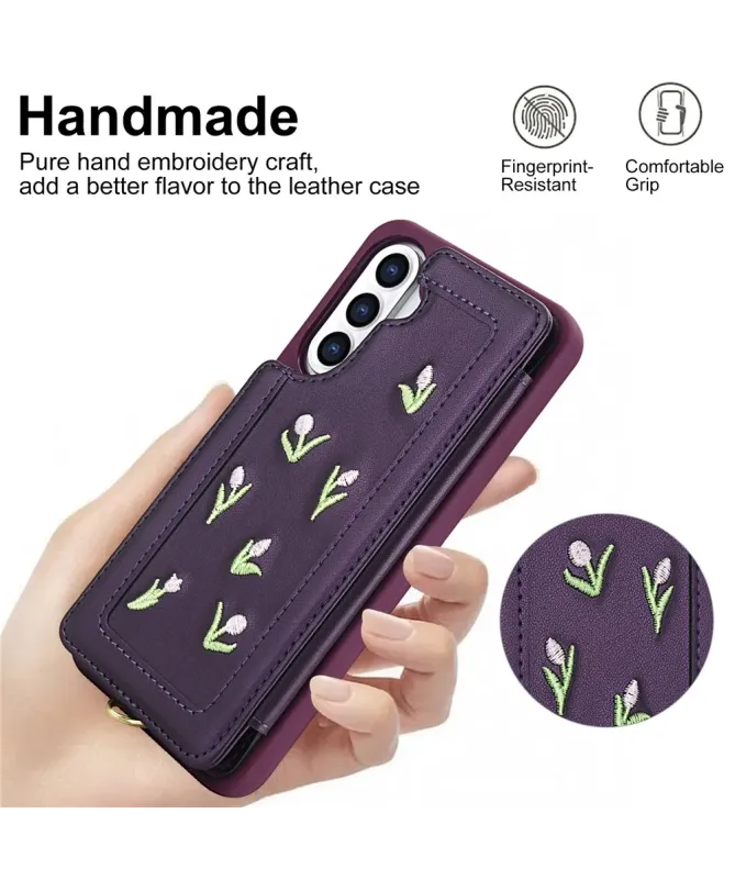 Coque Samsung Galaxy S25 Plus / S24 Plus Tulipes avec Lanière | VELYA