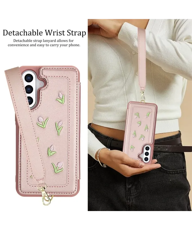 Coque Samsung Galaxy S25 Plus / S24 Plus Tulipes avec Lanière | VELYA