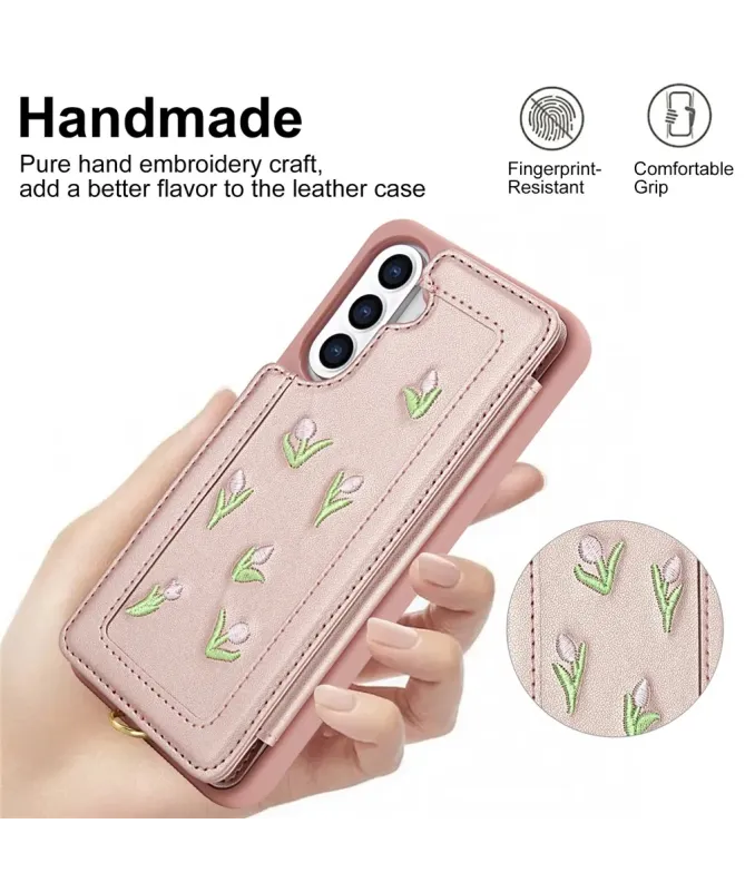 Coque Samsung Galaxy S25 Plus / S24 Plus Tulipes avec Lanière | VELYA